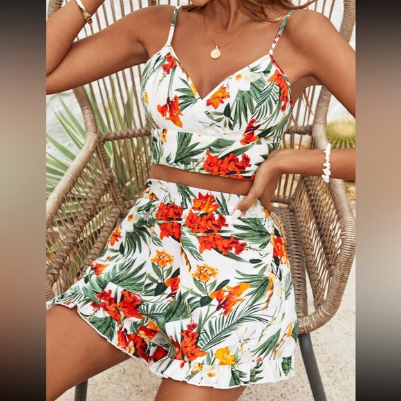 Boho print shorts and crop top set - Picture 6 of 6